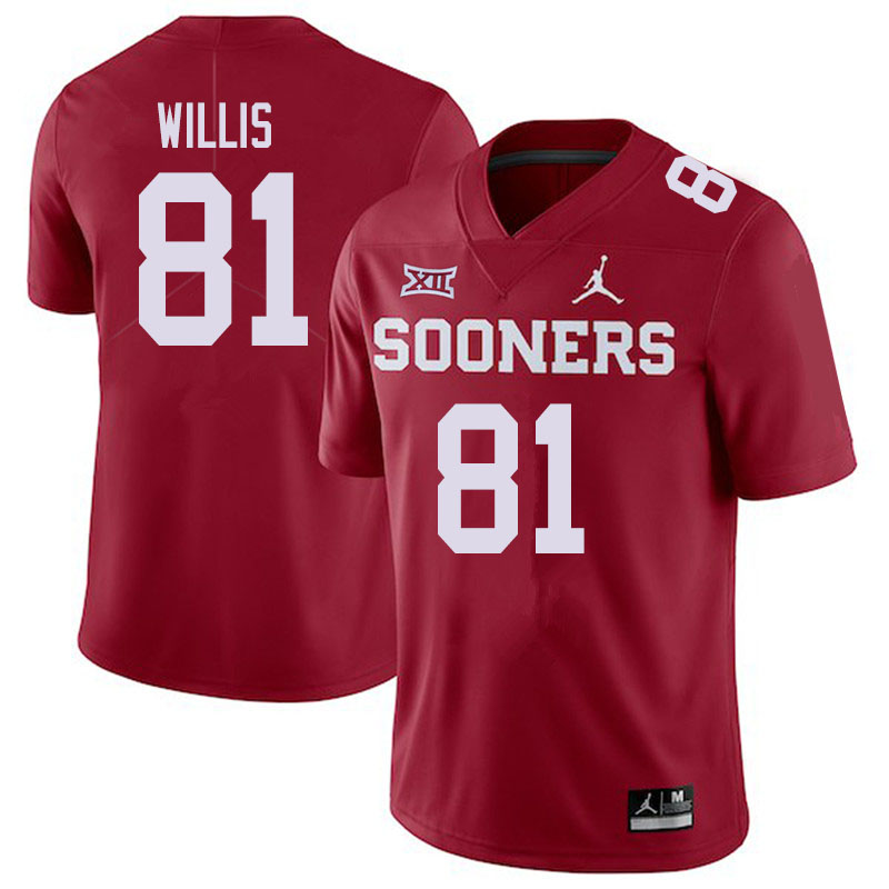 Oklahoma Sooners #81 Brayden Willis College Football Jerseys Sale-Crimson